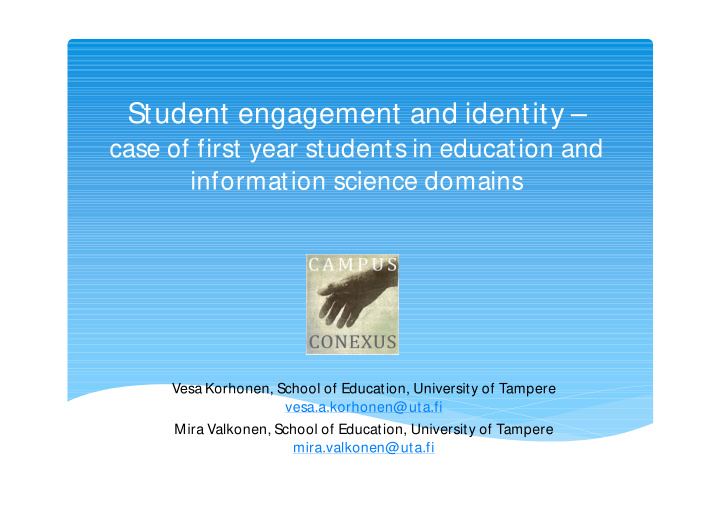 student engagement and identity