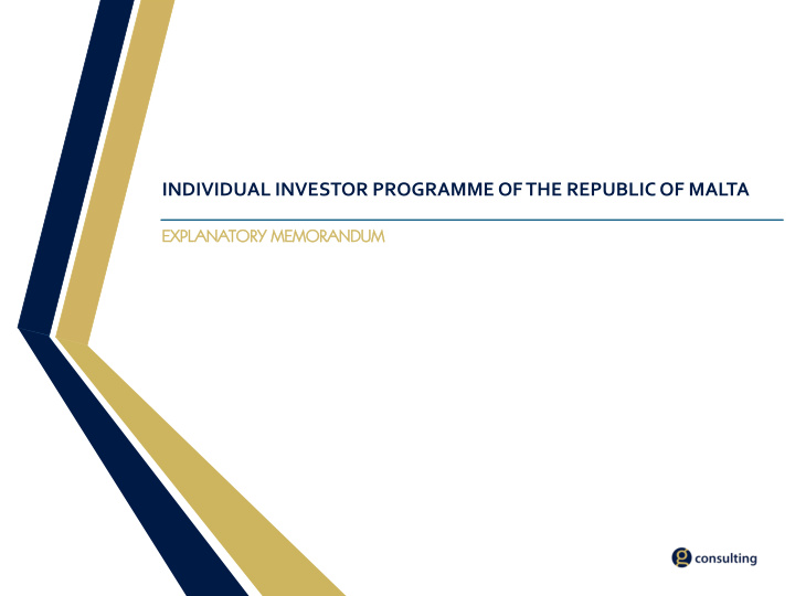 individual investor programme ofthe republic of malta