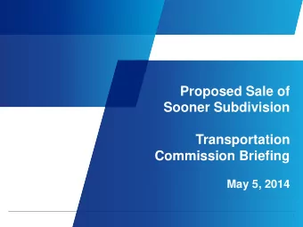 Transportation  Commission Briefing  May 5, 2014  1  Background  The Department of