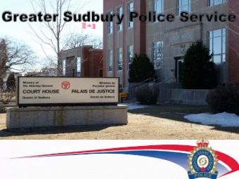 Introduction    Role of Police    Court Services    Productivity    Investigative