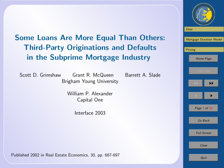 some loans are more equal than others