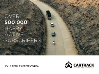 FY16 RESULTS PRESENTATION  TABLE OF CONTENTS  Overview  Financial review  Strategic review