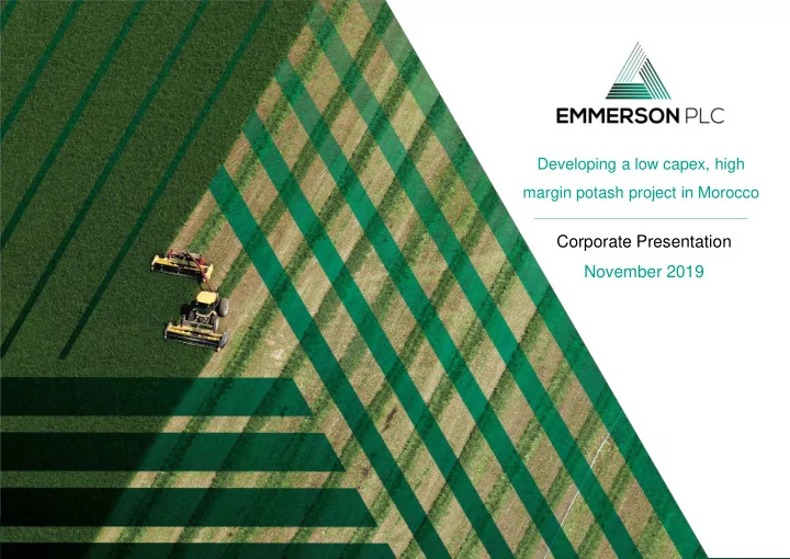 corporate presentation november 2019 disclaimer