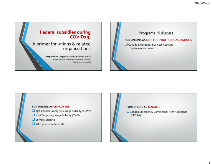 federal subsidies during