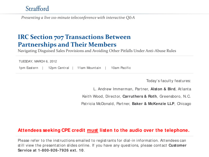 irc section 707 transactions between partnerships and
