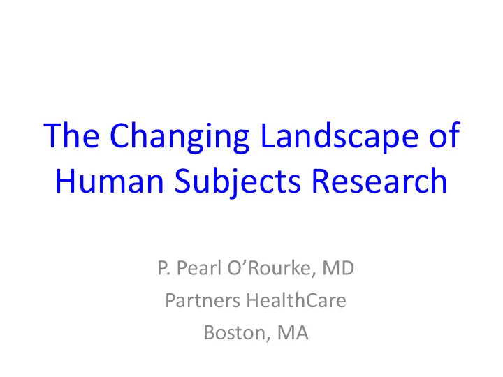 human subjects research