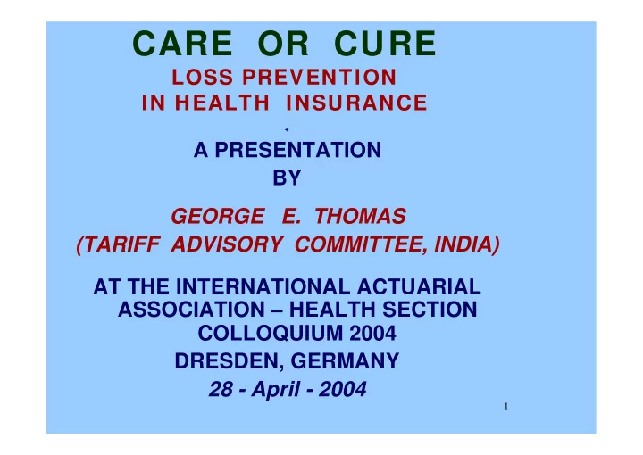 care or cure