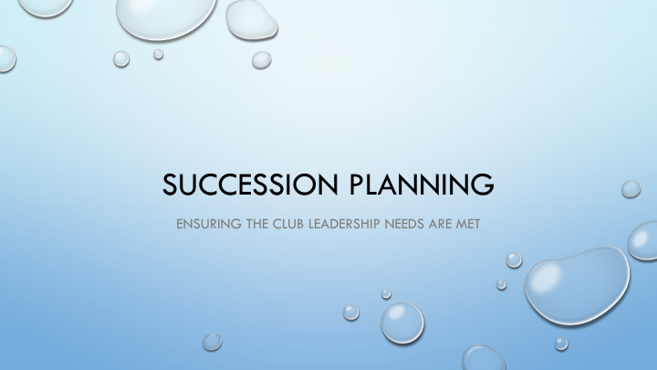succession planning
