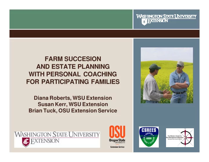 farm succesion and estate planning with personal coaching