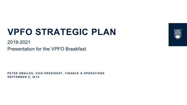 vpfo strategic plan