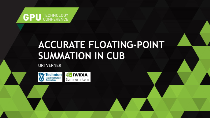 accurate floating point summation in cub