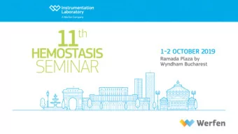 Werfen: A History of Partnership in Hemostasis  E. El Bouchi  Blood Components  Separate  Blood