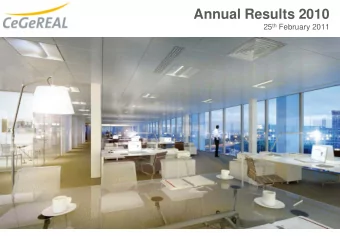 Annual Results 2010 25 th February 2011  Positioning  CeGeREAL Foundations  100% offices in