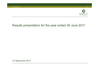 Results presentation for the year ended 30 June 2011  14 September 2011  2  Full Year 2011  Image