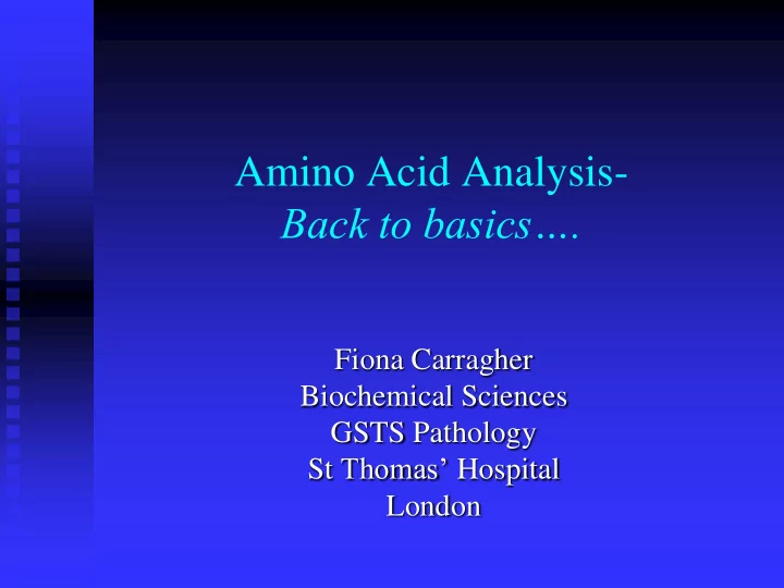amino acid analysis
