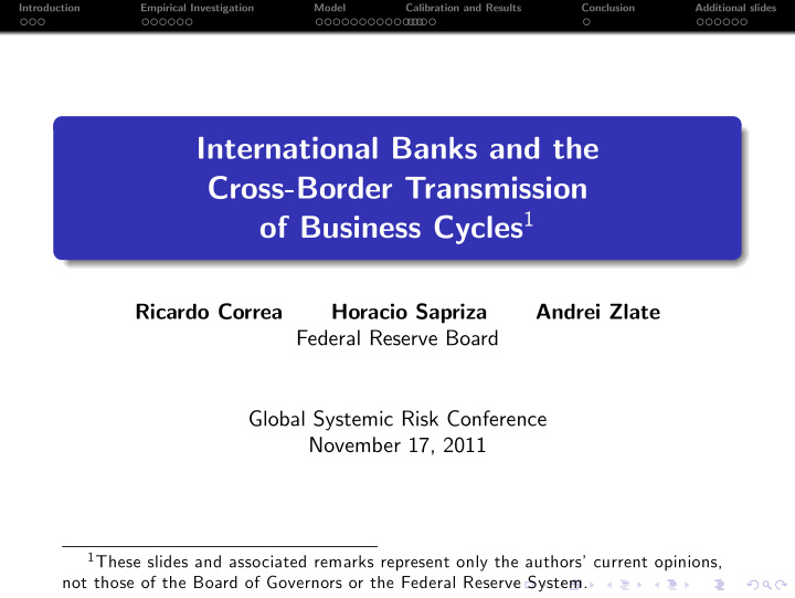 international banks and the cross border transmission