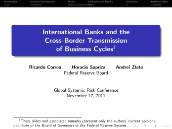 International Banks and the  Cross-Border Transmission of Business Cycles 1  Ricardo Correa