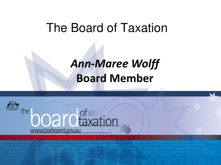 the board of taxation ann maree wolff board member