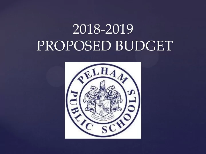 2018 2019 proposed budget 2018 19 proposed budget