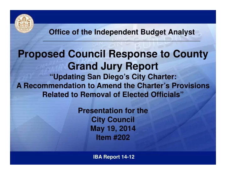 proposed council response to county proposed council