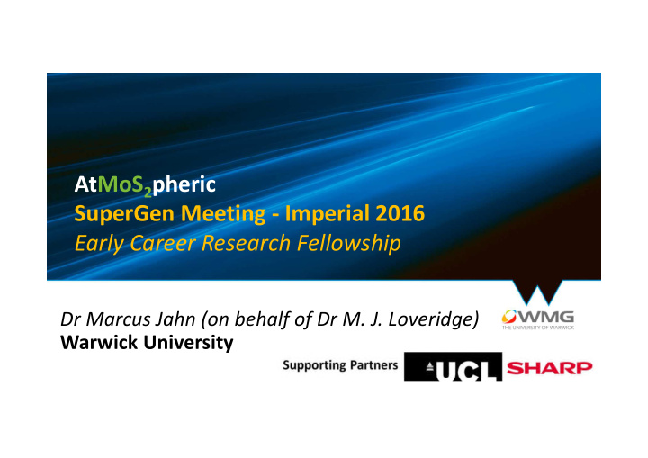 atmos 2 pheric supergen meeting imperial 2016 early