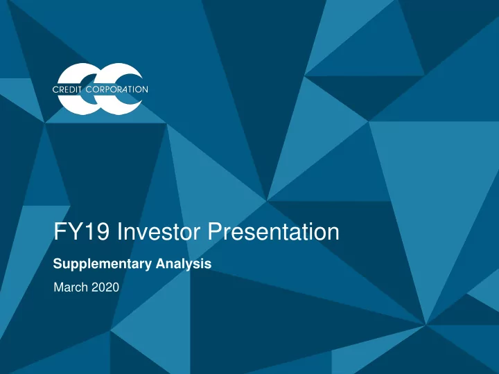 fy19 investor presentation