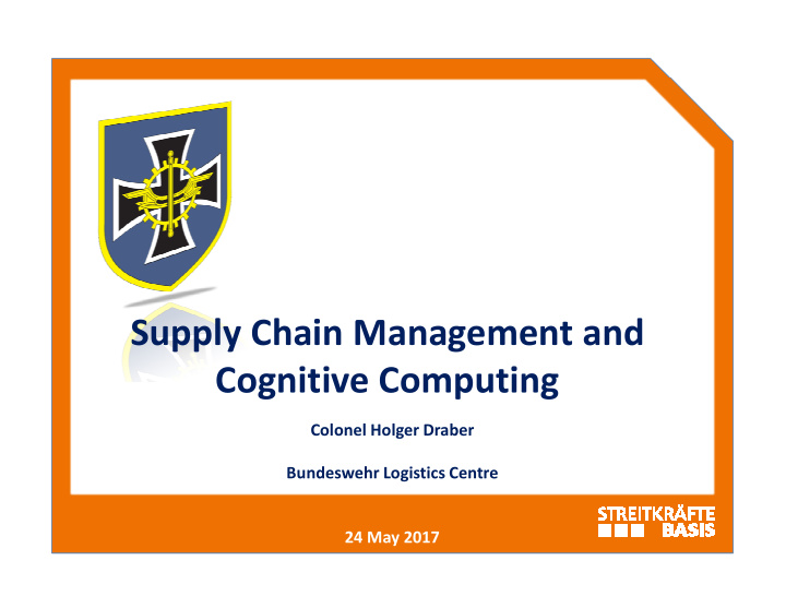 supply chain management and cognitive computing