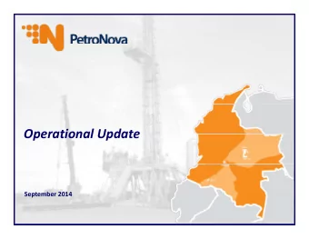 Operational Update Operational Update  September 2014 September 2014  0 Cautionary Notes This