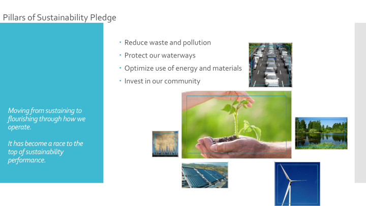 pillars of sustainability pledge