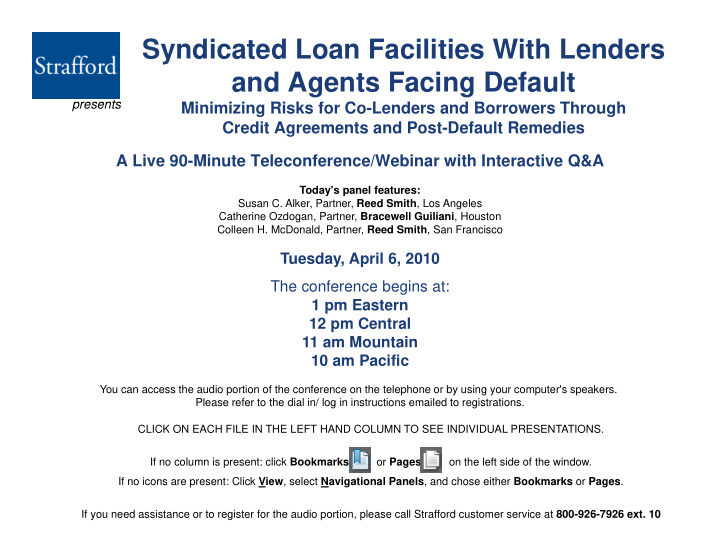 syndicated loan facilities with lenders and agents facing