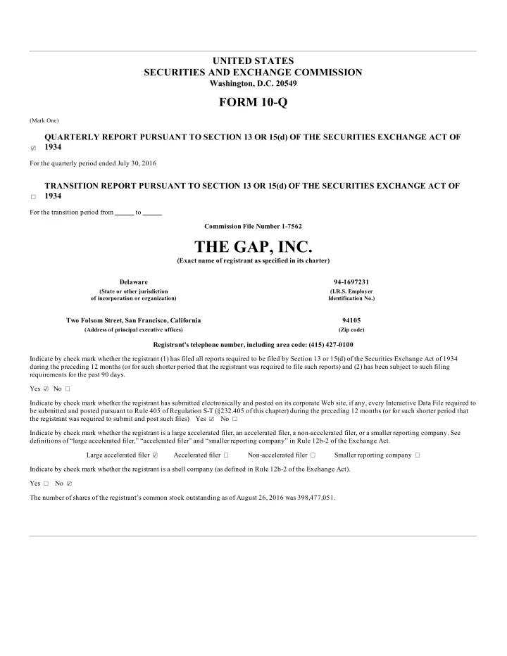 the gap inc