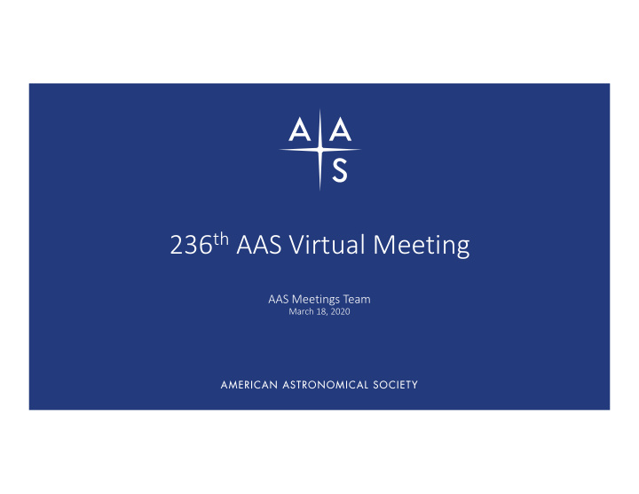 236 th aas virtual meeting