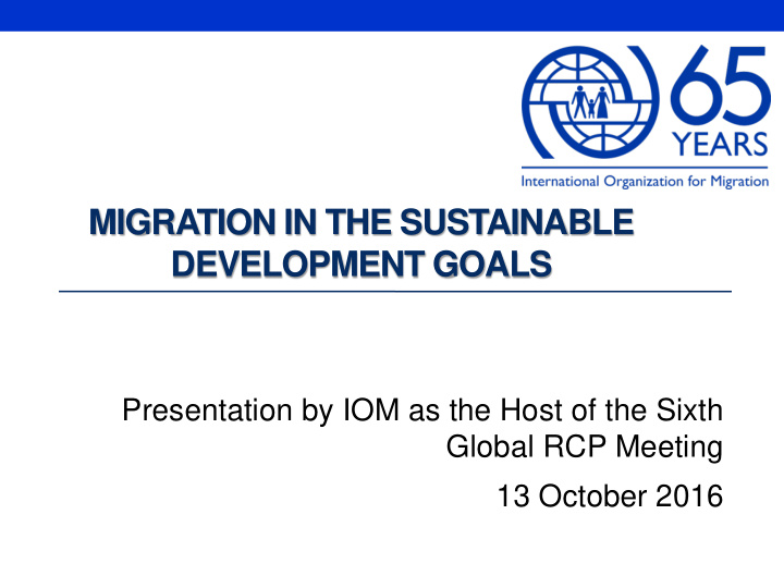migration in the sustainable development goals