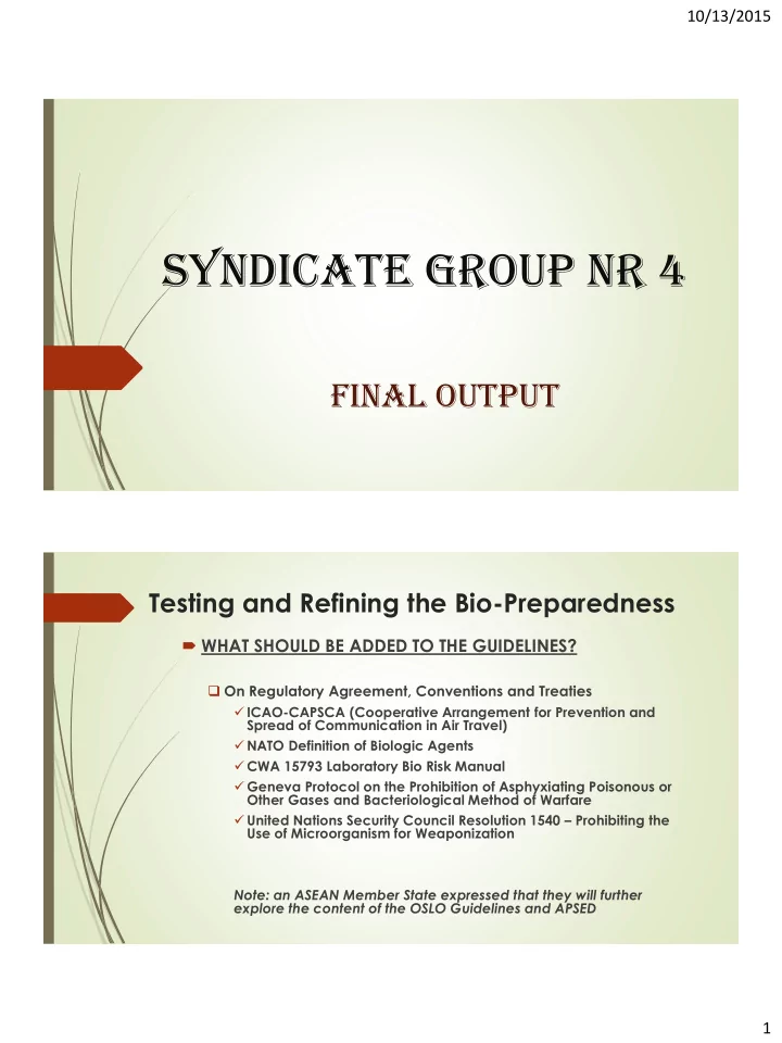 syndicate group nr 4