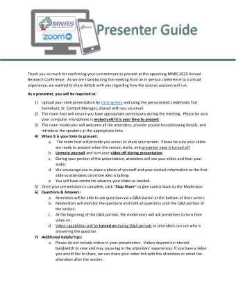 Thank you so much for confirming your commitment to present at the upcoming MNRS 2020 Annual