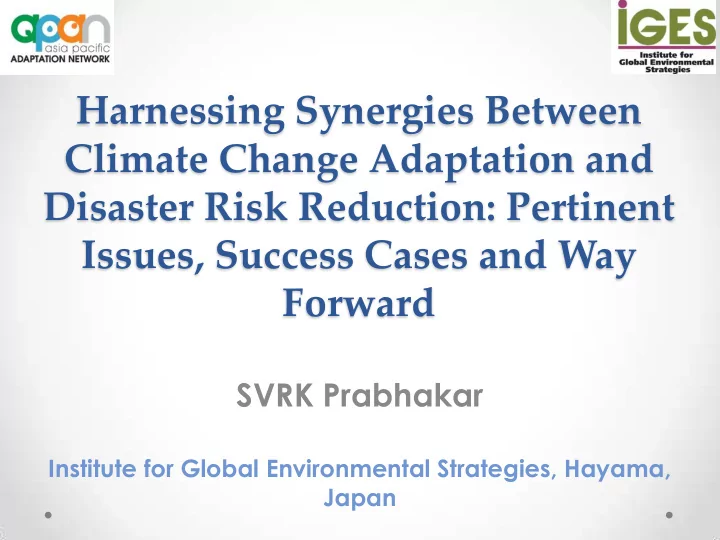 climate change adaptation and