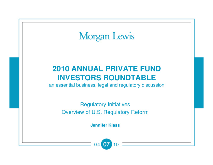 2010 annual private fund investors roundtable