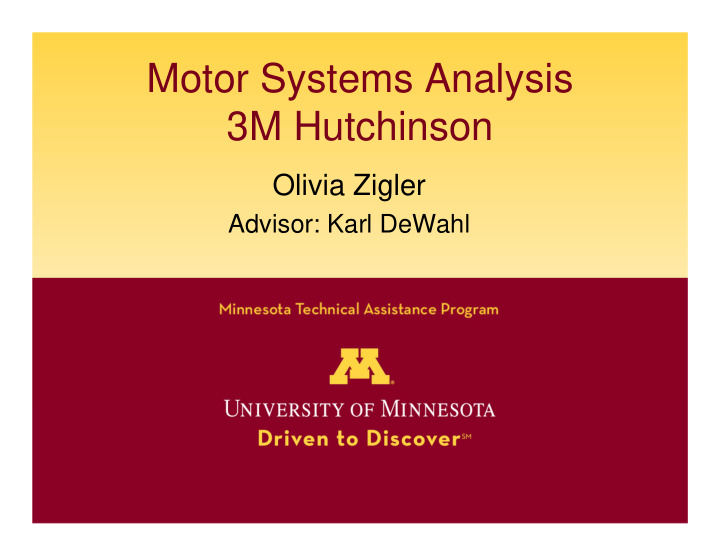 motor systems analysis 3m hutchinson
