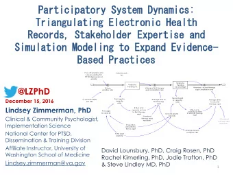 Part  artic  icip  ipato  atory  ry S  Syst  ystem  em D  Dyna  ynami  mics  cs:  Tri  riang  ngul