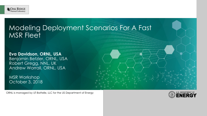modeling deployment scenarios for a fast msr fleet
