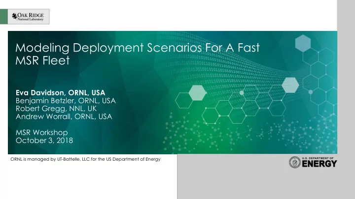 modeling deployment scenarios for a fast msr fleet