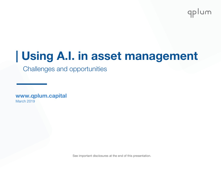 using a i in asset management