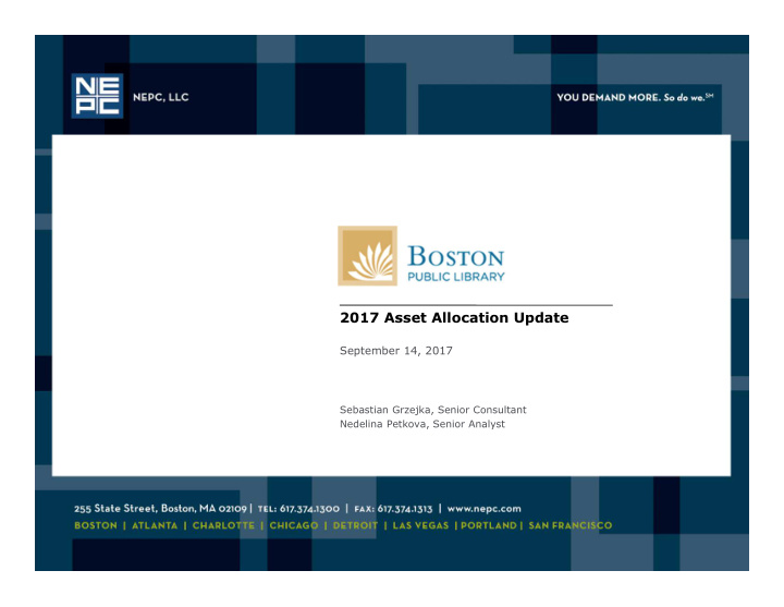 2017 asset allocation update