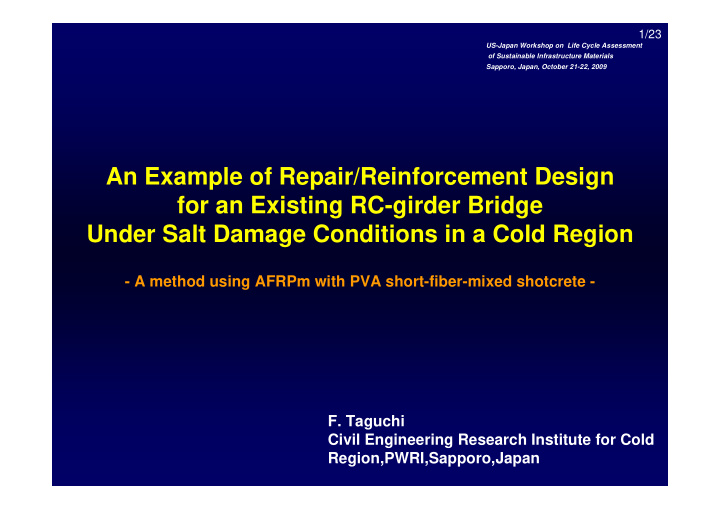 an example of repair reinforcement design for an existing