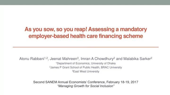 as you sow so you reap assessing a mandatory employer