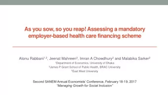 As you sow, so you reap! Assessing a mandatory  employer-based health care financing scheme Atonu