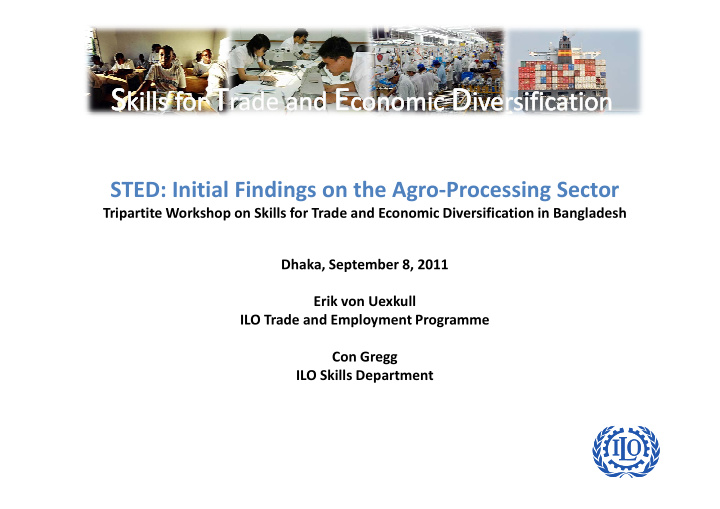 sted initial findings on the agro processing sector