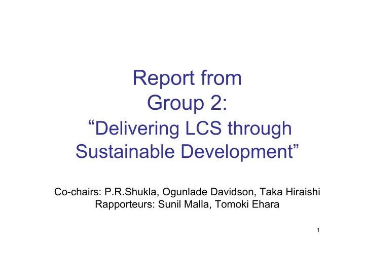 co chairs p r shukla ogunlade davidson taka hiraishi co