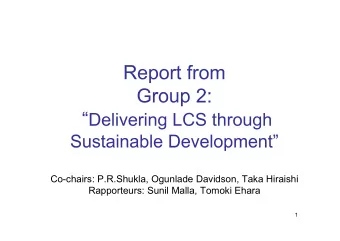 Co-chairs: P.R.Shukla, Ogunlade Davidson, Taka Hiraishi  Co-chairs: P.R.Shukla, Ogunlade Davidson,