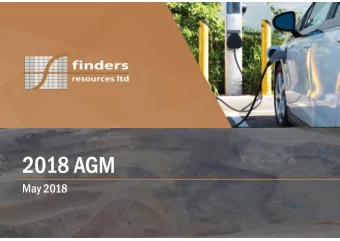 2018 AGM  May 2018  March 2018  Disclaimer  This presentation (Presentation) has been prepared by